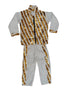 BookMyCostume White & Golden Sequin Western Dance Costume for Boys | Stylish Shiny Full Sleeve Shirt and Pant Set with Zipper Closure | Dance Costume for Boys | Fancy Dress for Boys